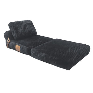 English Elm Lazy Convertible Lounge Chair Fold Out Sofa Bed for Small Spaces and Guest Rooms Dark Grey W3737P531281