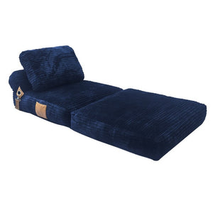 English Elm Lazy Convertible Lounge Chair Fold Out Sofa Bed for Small Spaces and Guest Rooms Blue W3737P531283
