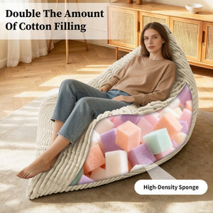 English Elm Dy-Ddy-Shenhui1,oversized Corduroy Bean Bag with Memory Foam Fill for Dorms and Living Rooms White W3737P531290