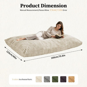 English Elm Dy-Ddy-Shenhui1,oversized Corduroy Bean Bag with Memory Foam Fill for Dorms and Living Rooms White W3737P531290