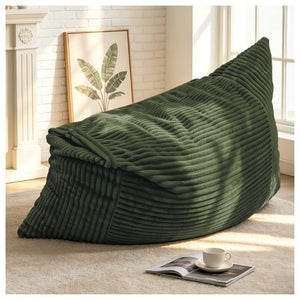 English Elm Dy-Ddy-Shenhui1,oversized Corduroy Bean Bag with Memory Foam Fill for Dorms and Living Rooms Green W3737P531296