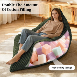 English Elm Dy-Ddy-Shenhui1,oversized Corduroy Bean Bag with Memory Foam Fill for Dorms and Living Rooms Green W3737P531296