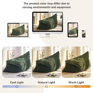 English Elm Dy-Ddy-Shenhui1,oversized Corduroy Bean Bag with Memory Foam Fill for Dorms and Living Rooms Green W3737P531296