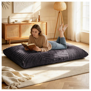 English Elm Dy-Ddy-Shenhui1,oversized Corduroy Bean Bag with Memory Foam Fill for Dorms and Living Rooms Dark Grey W3737P531307