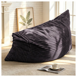 English Elm Dy-Ddy-Shenhui1,oversized Corduroy Bean Bag with Memory Foam Fill for Dorms and Living Rooms Dark Grey W3737P531307