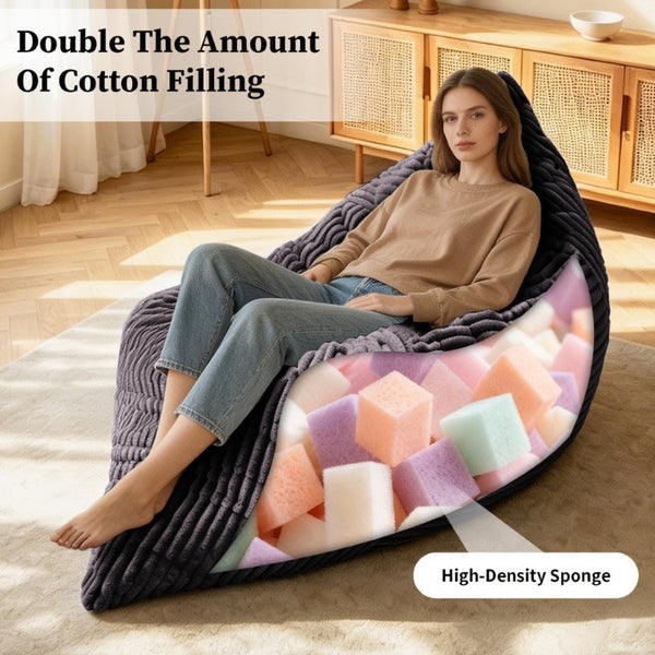 English Elm Dy-Ddy-Shenhui1,oversized Corduroy Bean Bag with Memory Foam Fill for Dorms and Living Rooms Dark Grey W3737P531307