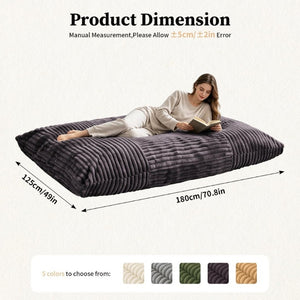 English Elm Dy-Ddy-Shenhui1,oversized Corduroy Bean Bag with Memory Foam Fill for Dorms and Living Rooms Dark Grey W3737P531307