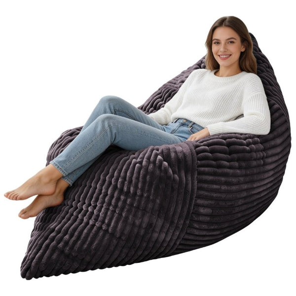 English Elm Dy-Ddy-Shenhui1,oversized Corduroy Bean Bag with Memory Foam Fill for Dorms and Living Rooms Dark Grey W3737P531307
