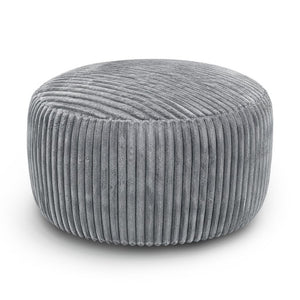 English Elm Oversized Corduroy Bean Bag Chair Memory Foam Round Lounge Seat for Bedroom Dorm Grey W3737P531631