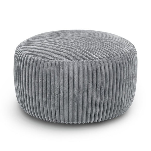 English Elm Oversized Corduroy Bean Bag Chair Memory Foam Round Lounge Seat for Bedroom Dorm Grey W3737P531631