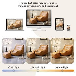 English Elm Zpbmmcjt-Bean Bag Lounge Chair Ottoman Set Faux Leather Ergonomic Gaming Seat W3737P531845