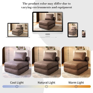 English Elm Lazy Convertible Lounge Chair Sofa Bed in Faux Leather Tech Fabric for Small Spaces W3737P533673