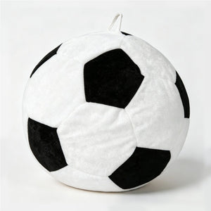 English Elm Small Soccer Ball Bean Bag Flannel Lounge Chair with Memory Foam Fill for Teen Rooms Black+Beige W3737P557641