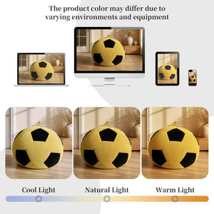 English Elm Small Soccer Ball Bean Bag Flannel Lounge Chair with Memory Foam Fill for Teen Rooms Yellow+Black W3737P557642