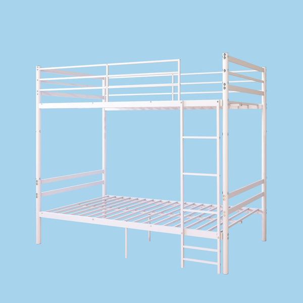 English Elm Metal Twin Over Bunk Bed Powder Coated Steel Frame for Kids and Dorm Rooms W3752P464092