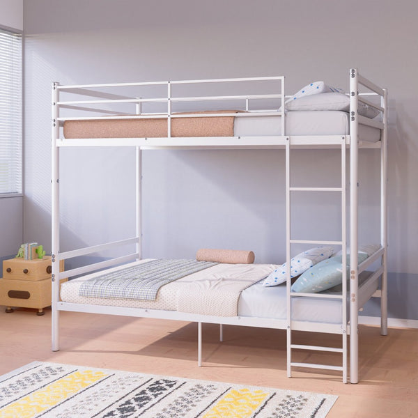 English Elm Metal Twin Over Bunk Bed Powder Coated Steel Frame for Kids and Dorm Rooms W3752P464092