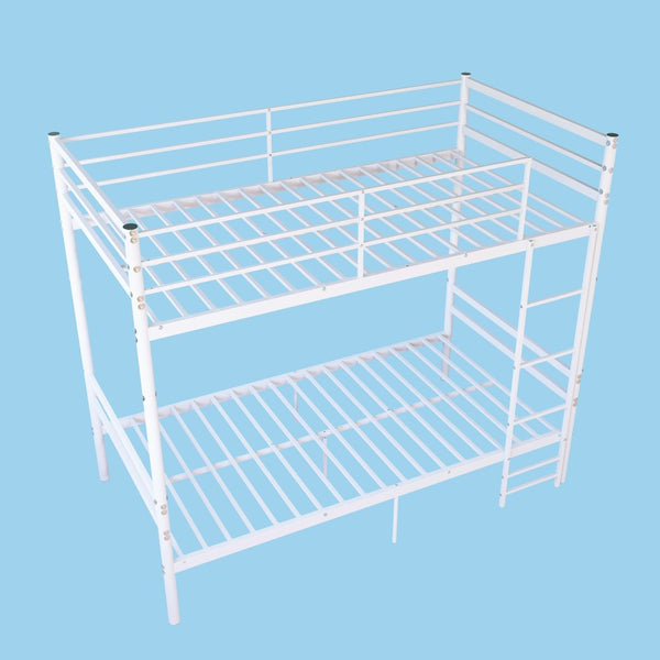 English Elm Metal Twin Over Bunk Bed Powder Coated Steel Frame for Kids and Dorm Rooms W3752P464092
