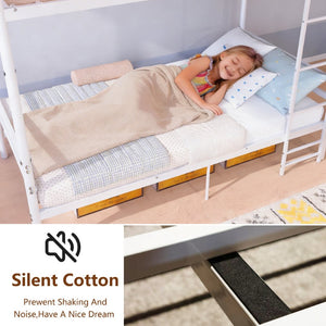 English Elm Metal Twin Over Bunk Bed Powder Coated Steel Frame for Kids and Dorm Rooms W3752P464092