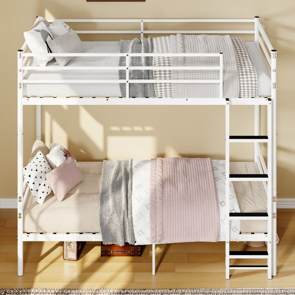 English Elm Metal Twin Over Bunk Bed Sturdy Steel Frame for Kids Dorms and Guest Rooms W3752P464164
