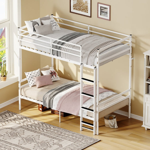 English Elm Metal Twin Over Bunk Bed Sturdy Steel Frame for Kids Dorms and Guest Rooms W3752P464164