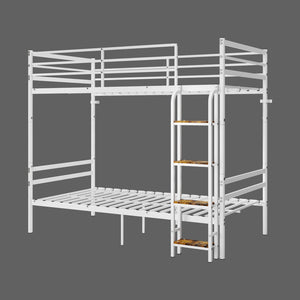 English Elm Bunk Beds Twin Over Metal Frame with Guardrails and Slats for Teens or Adults W3752P464300