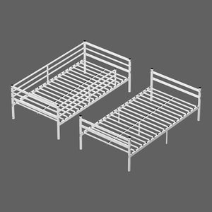 English Elm Bunk Beds Twin Over Metal Frame with Guardrails and Slats for Teens or Adults W3752P464300