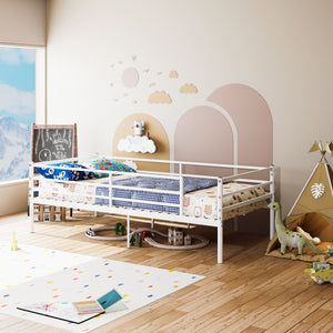 English Elm Metal Bunk Bed Powder Coated Steel Frame for Kids Teens Adults Dorm or Shared Room W3752P464479