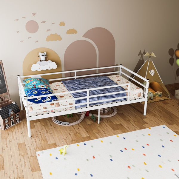 English Elm Metal Bunk Bed Powder Coated Steel Frame for Kids Teens Adults Dorm or Shared Room W3752P464479