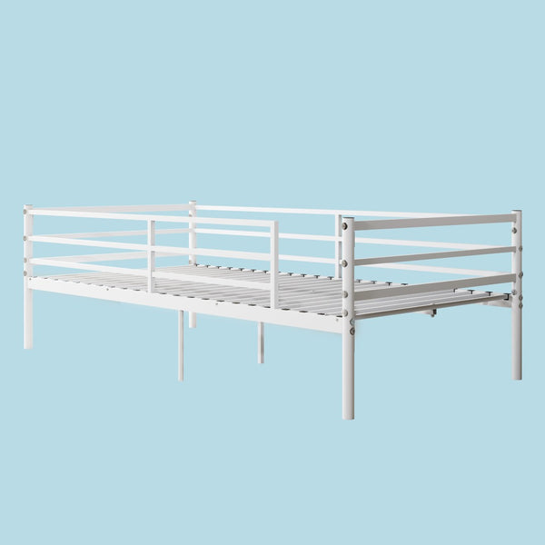 English Elm Metal Bunk Bed Powder Coated Steel Frame for Kids Teens Adults Dorm or Shared Room W3752P464479