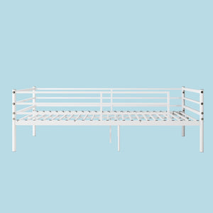 English Elm Metal Bunk Bed Powder Coated Steel Frame for Kids Teens Adults Dorm or Shared Room W3752P464479