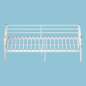 English Elm Metal Bunk Bed Powder Coated Steel Frame Twin Sleeper for Kids Teens and Adults White - B W3752P464557