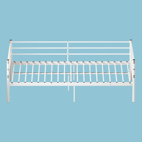 English Elm Metal Bunk Bed Powder Coated Steel Frame Twin Sleeper for Kids Teens and Adults White - B W3752P464557