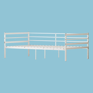 English Elm Metal Bunk Bed Powder Coated Steel Frame Twin Sleeper for Kids Teens and Adults White - B W3752P464557