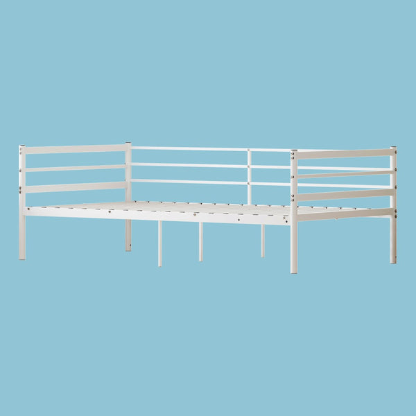 English Elm Metal Bunk Bed Powder Coated Steel Frame Twin Sleeper for Kids Teens and Adults White - B W3752P464557