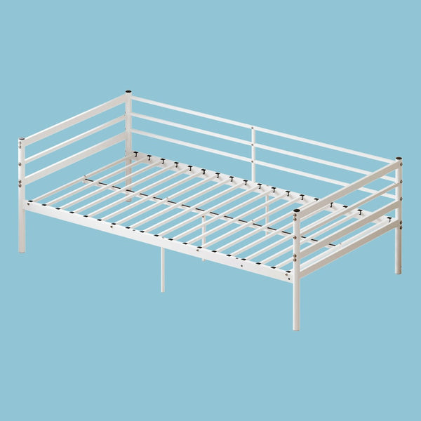 English Elm Metal Bunk Bed Powder Coated Steel Frame Twin Sleeper for Kids Teens and Adults White - B W3752P464557