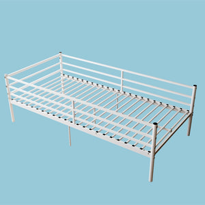 English Elm Metal Bunk Bed Powder Coated Steel Frame Twin Sleeper for Kids Teens and Adults White - A W3752P464562