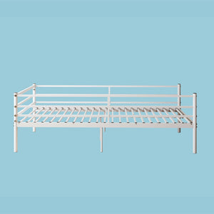 English Elm Metal Bunk Bed Powder Coated Steel Frame Twin Sleeper for Kids Teens and Adults White - A W3752P464562