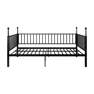 English Elm Metal Twin Over Bunk Bed Powder Coated Frame for Dormitory or Shared Room Black W3752P464702