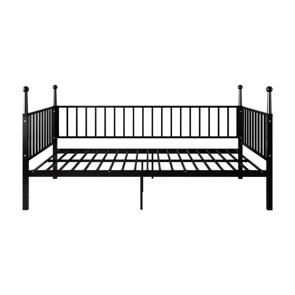 English Elm Metal Twin Over Bunk Bed Powder Coated Frame for Dormitory or Shared Room Black W3752P464702