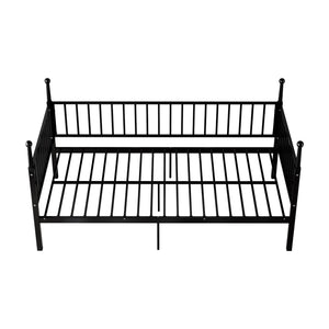 English Elm Metal Twin Over Bunk Bed Powder Coated Frame for Dormitory or Shared Room Black W3752P464702