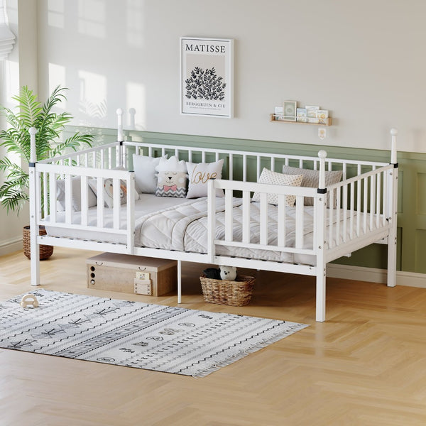 English Elm Metal Twin Over Bunk Bed Powder Coated Frame for Dormitory or Shared Room W3752P466705