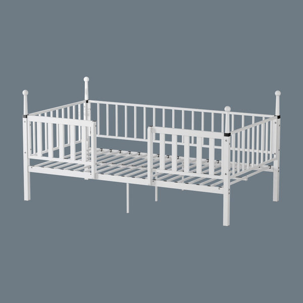 English Elm Metal Twin Over Bunk Bed Powder Coated Frame for Dormitory or Shared Room W3752P466705