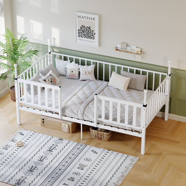 English Elm Metal Twin Over Bunk Bed Powder Coated Frame for Dormitory or Shared Room W3752P466705
