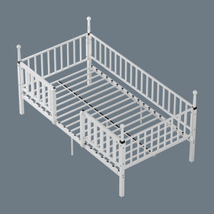 English Elm Metal Twin Over Bunk Bed Powder Coated Frame for Dormitory or Shared Room W3752P466705