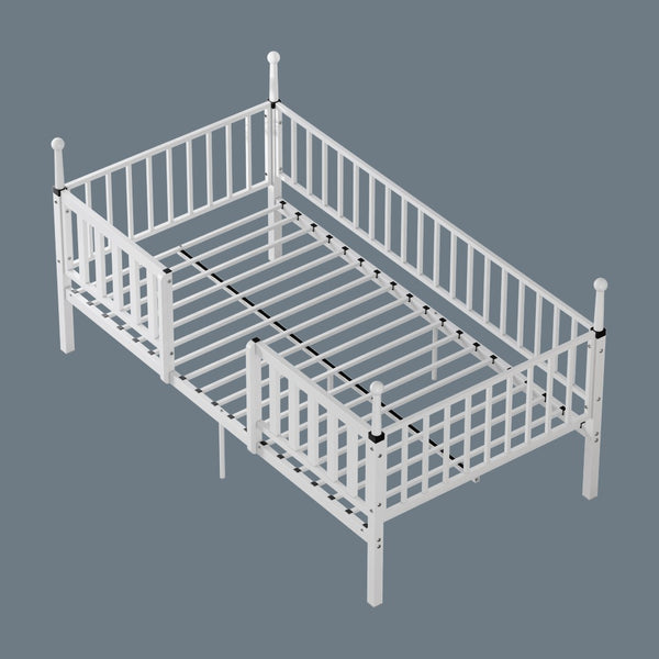 English Elm Metal Twin Over Bunk Bed Powder Coated Frame for Dormitory or Shared Room W3752P466705