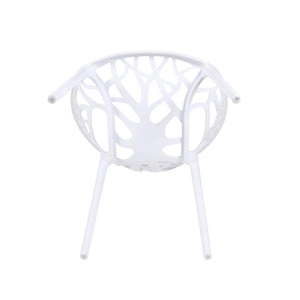 English Elm Plastic Clear Polycarbonate Shell Dining Chair Set of Four with Metal Legs Modern White W3766P509891