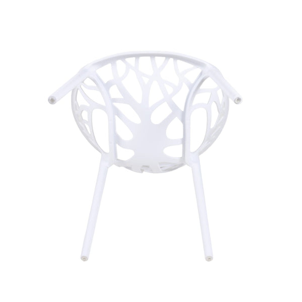 English Elm Plastic Clear Polycarbonate Shell Dining Chair Set of Four with Metal Legs Modern White W3766P509891