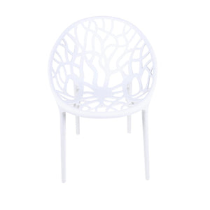 English Elm Plastic Clear Polycarbonate Shell Dining Chair Set of Four with Metal Legs Modern White W3766P509891