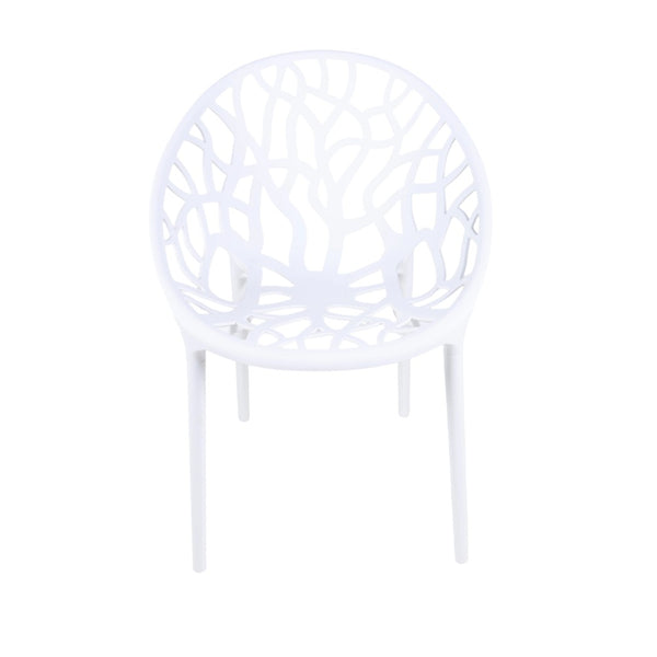 English Elm Plastic Clear Polycarbonate Shell Dining Chair Set of Four with Metal Legs Modern White W3766P509891