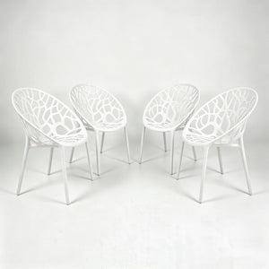 English Elm Plastic Clear Polycarbonate Shell Dining Chair Set of Four with Metal Legs Modern White W3766P509891